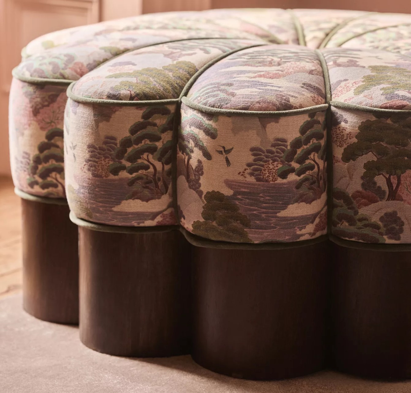 Merve Kahraman Floral Ottoman — supplied close-up, full product not visible