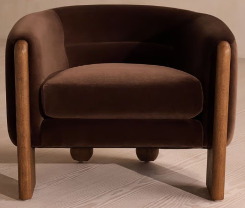 Winnie Armchair — Chocolate Velvet