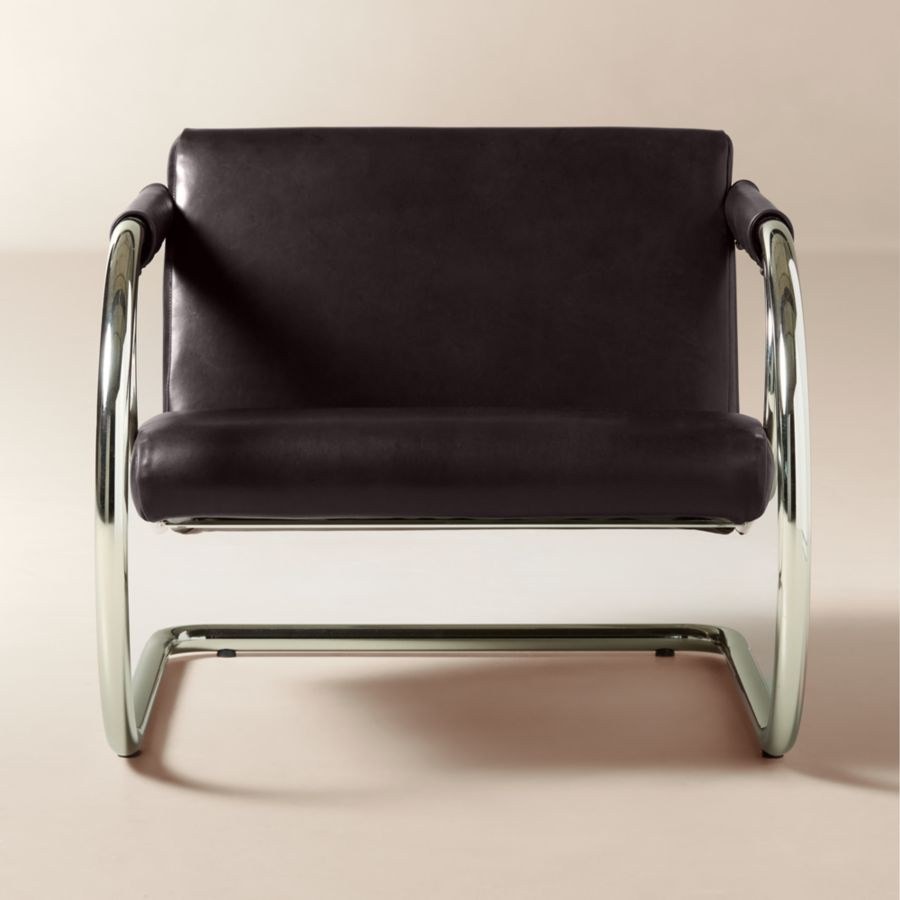 Loop Chocolate Leather Accent Chair