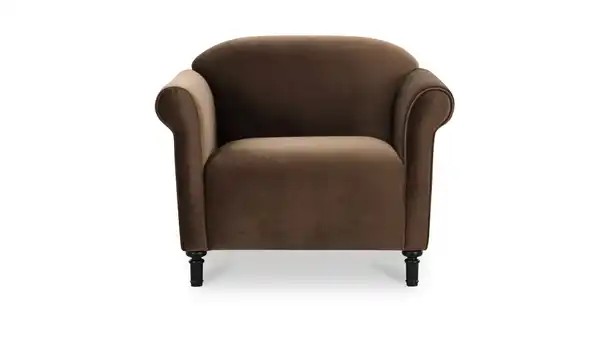 Harmony Accent Chair — Dark Brown Faux Mohair