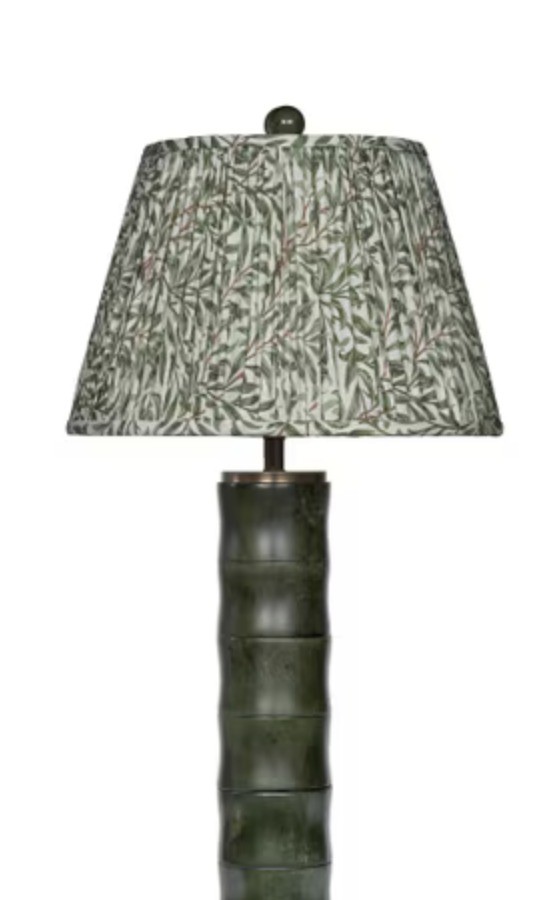 Scully & Scully Pine Green Bamboo Jade Lamp
