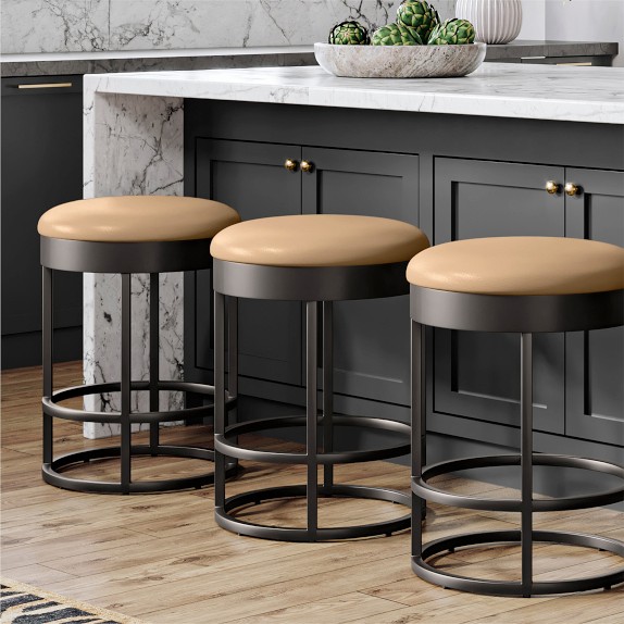 Williams Sonoma Home Sydney Upholstered Backless Counter & Bar Stool · supplier reference photograph