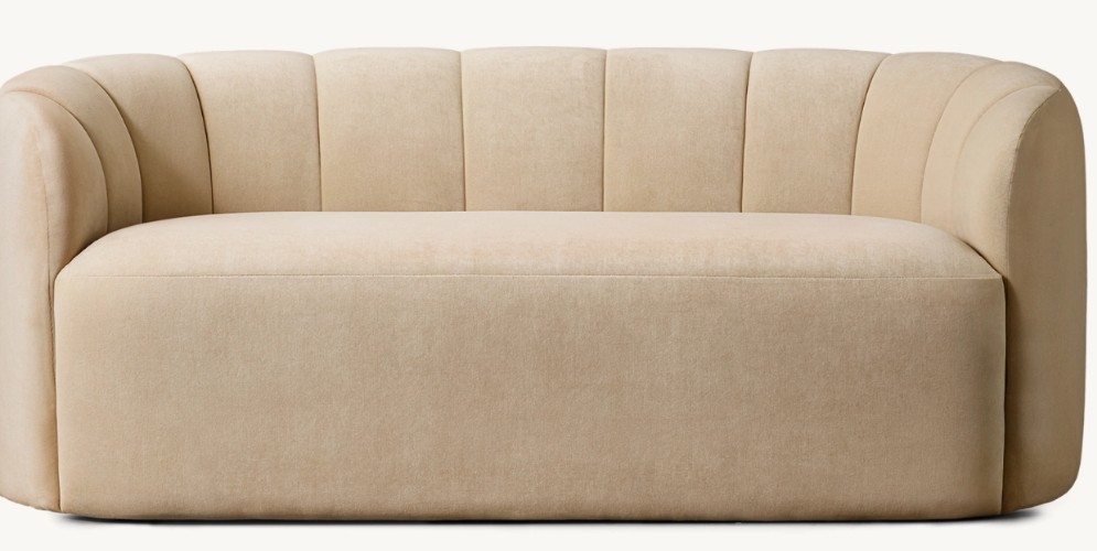 RH Adriana Settee in cream upholstery