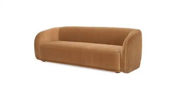 Faye Sofa · Tan Faux Mohair