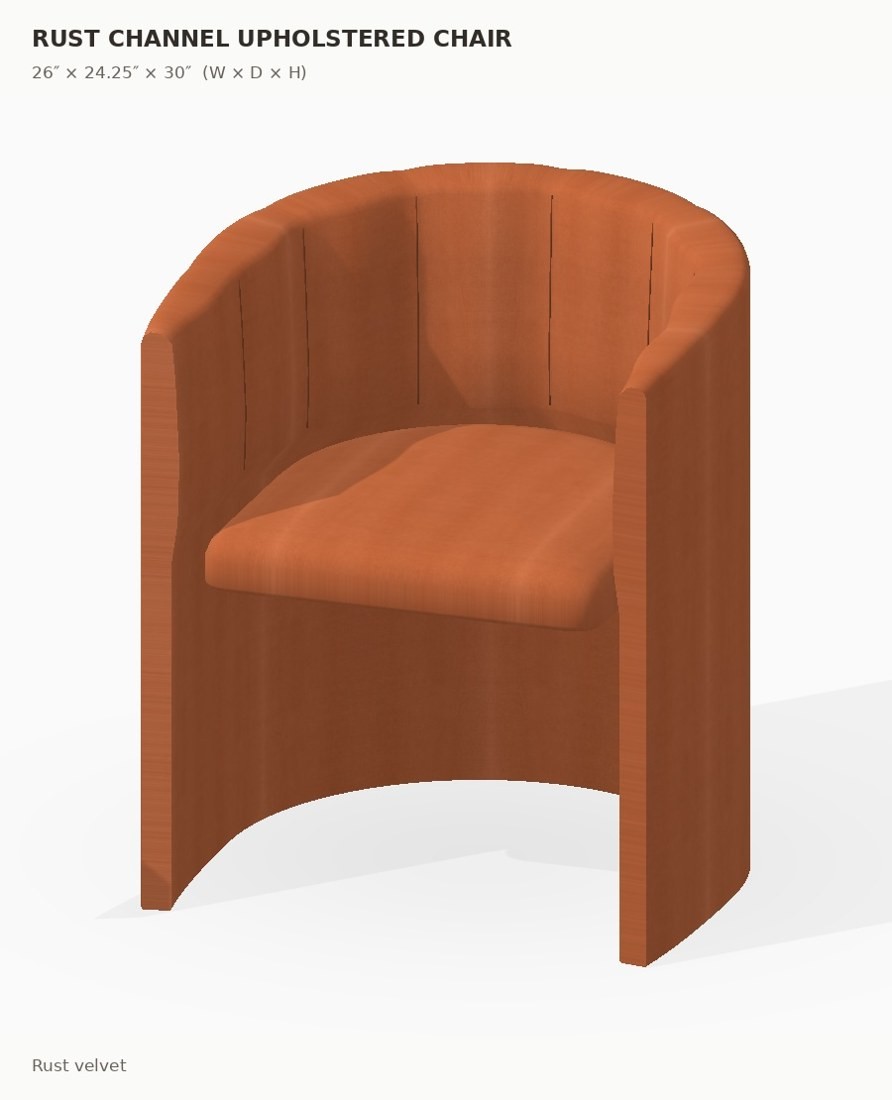 Rust Channel Upholstered Chair