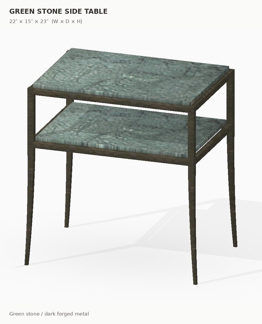 Green Stone Side Table