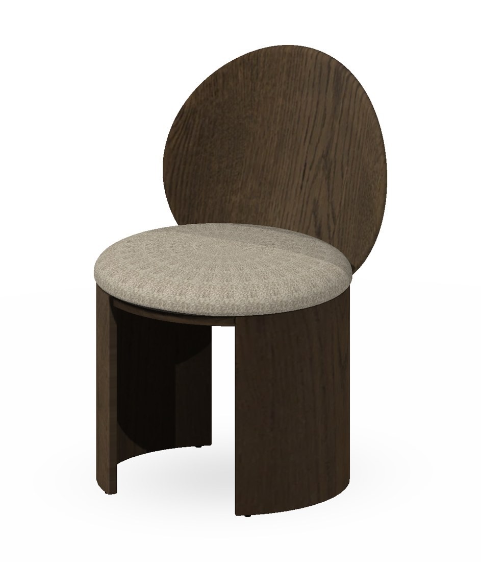 Curved Wood-Back Dining Chair
