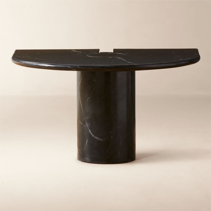 Liguria Rounded Black Marble Side Table
