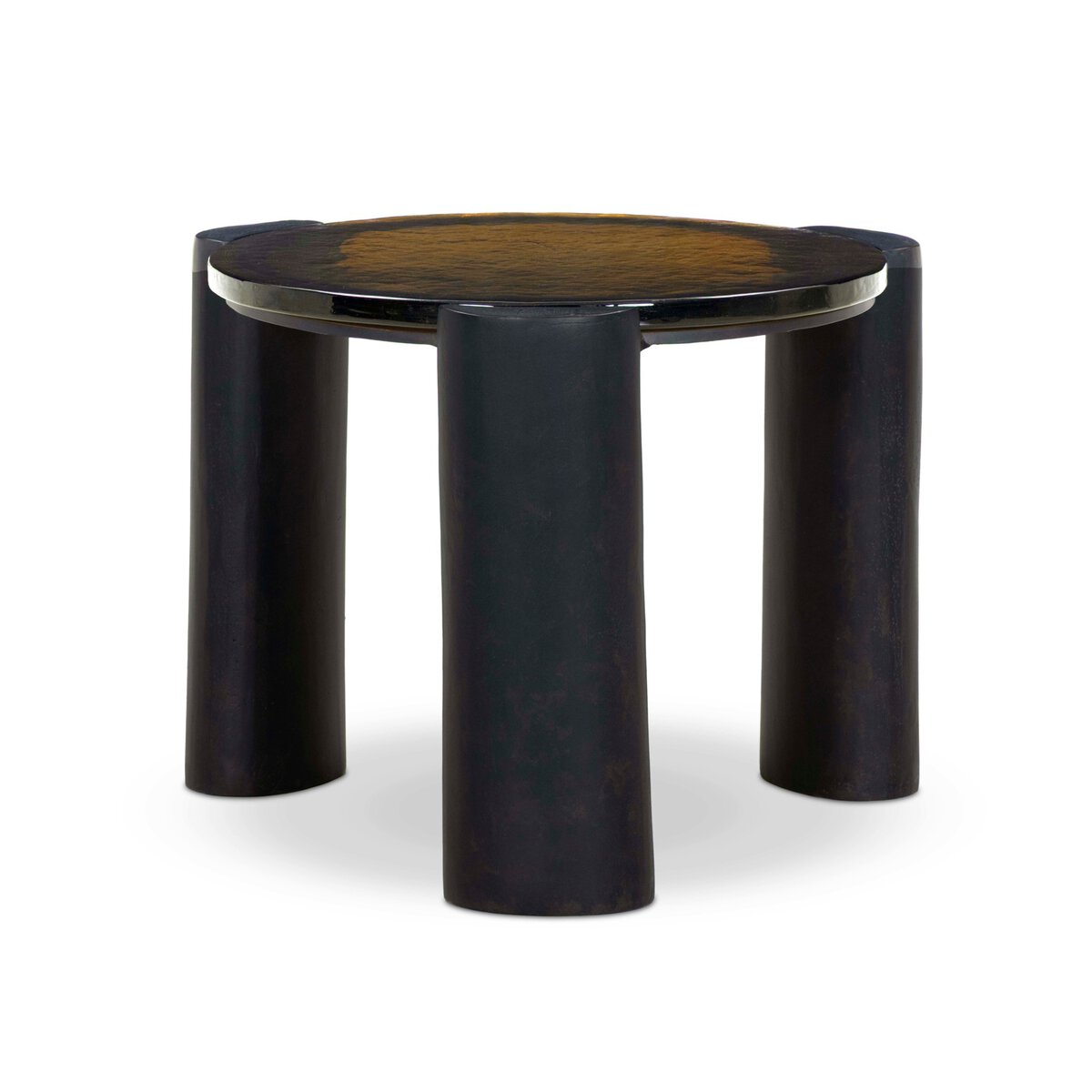 Four Hands Rover Nesting Table · Amber Cast Glass