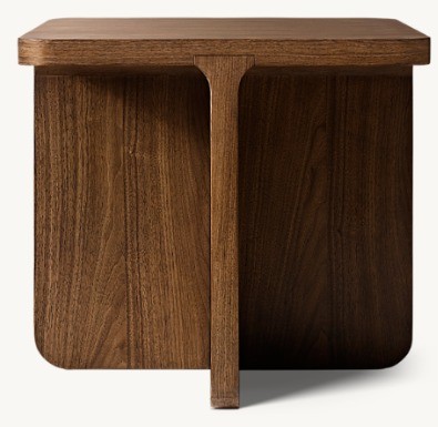 RH Santiago Square Side Table in Caramel Walnut