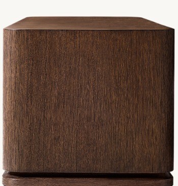 RH Ligné Plinth Square Side Table in Brown Brushed Oak