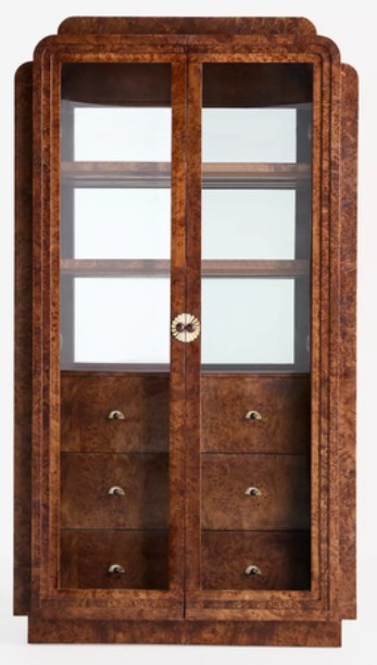 Betti Burl Wood Display Hutch — Dark Burl, supplied product image