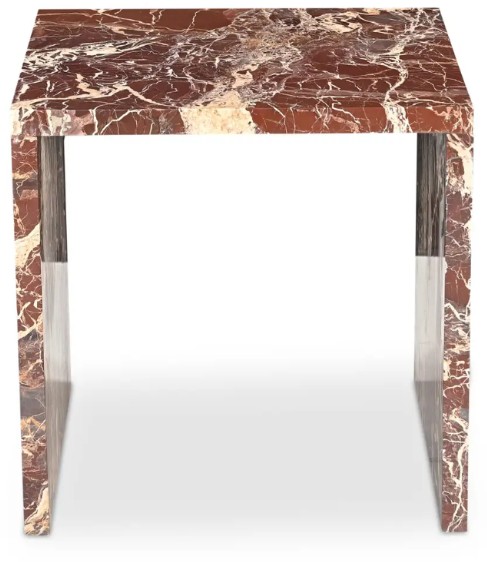 Rosa Accent Table Rosso Levanto Marble — supplied screenshot