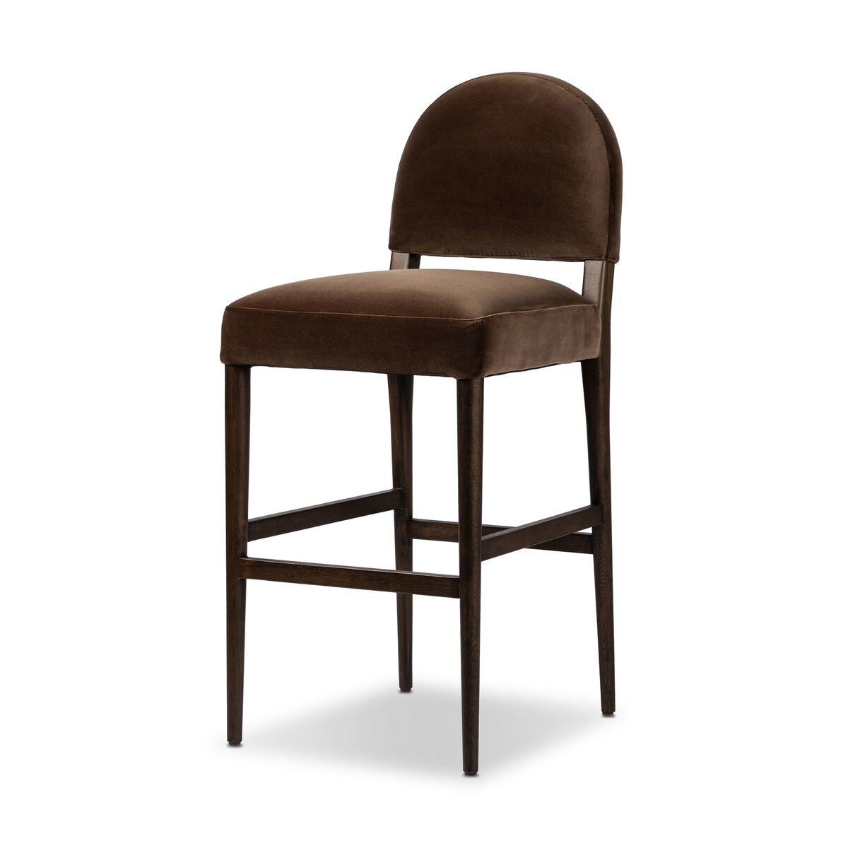 Abilene Bar Stool · Sapphire Coco · Burnt Oak, bar height