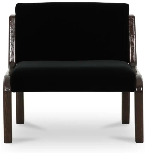Edie Accent Chair Black Faux Mohair — supplied screenshot