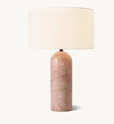 RH Teen Alwyn Stone Column Table Lamp — Rosa Cappuccino