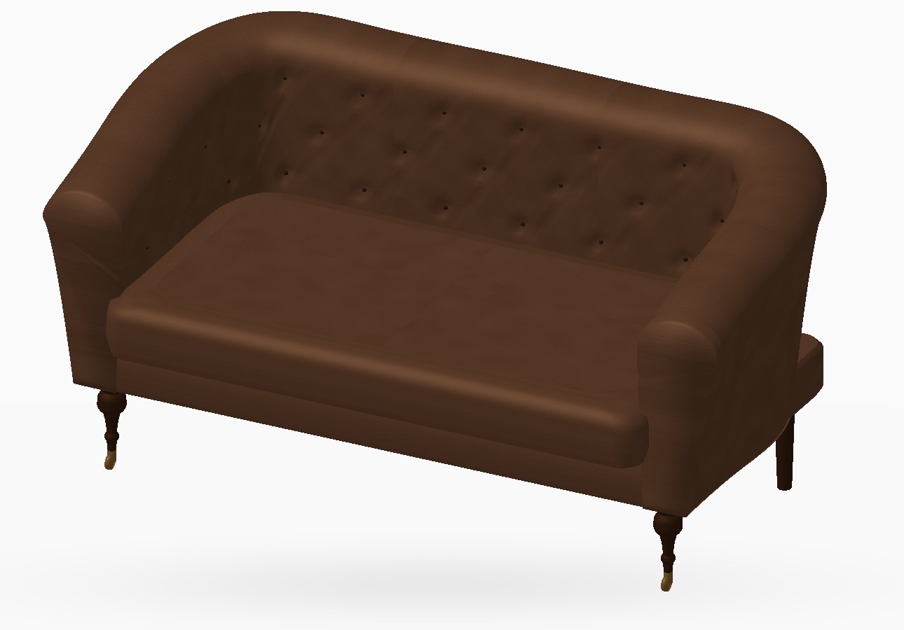 Tangier Leather Settee — approximate 3D model preview