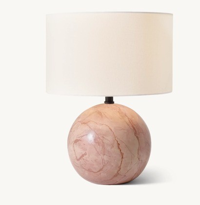 RH Teen Alwyn Stone Sphere Table Lamp — Rosa Cappuccino