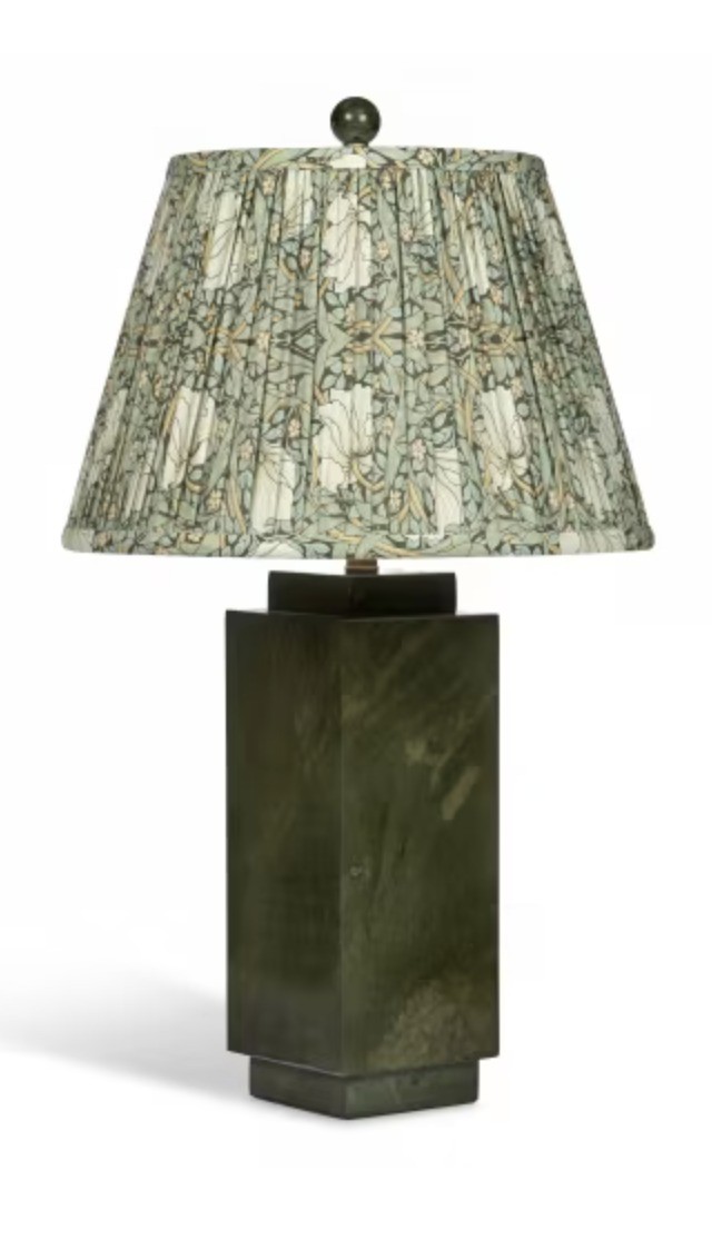 Scully & Scully Pine Green Jade Lamp