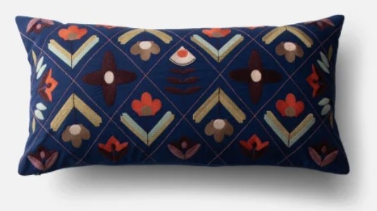 Botanica Throw Pillow — Blue, Rectangular
