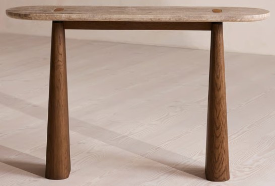 Althea Console Table — Silver Travertine