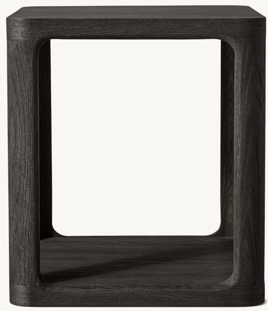 RH Trieste Square Side Table in Black Oak