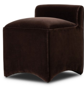 Four Hands Allonia Accent Stool Surrey Cocoa — supplied screenshot