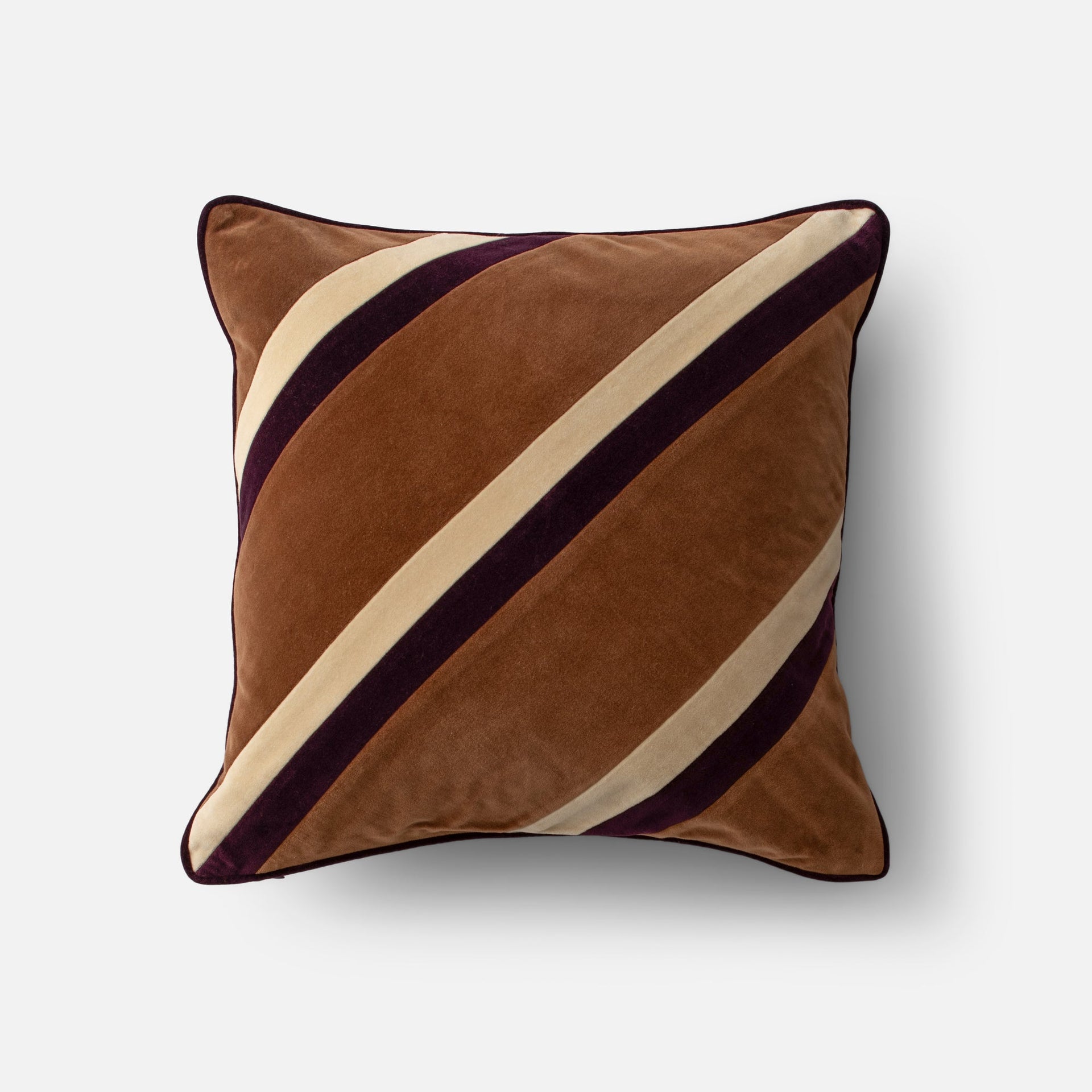 Schoolhouse Pieced Velvet Pillow Cover SH148138-BW in Brown · official manufacturer image