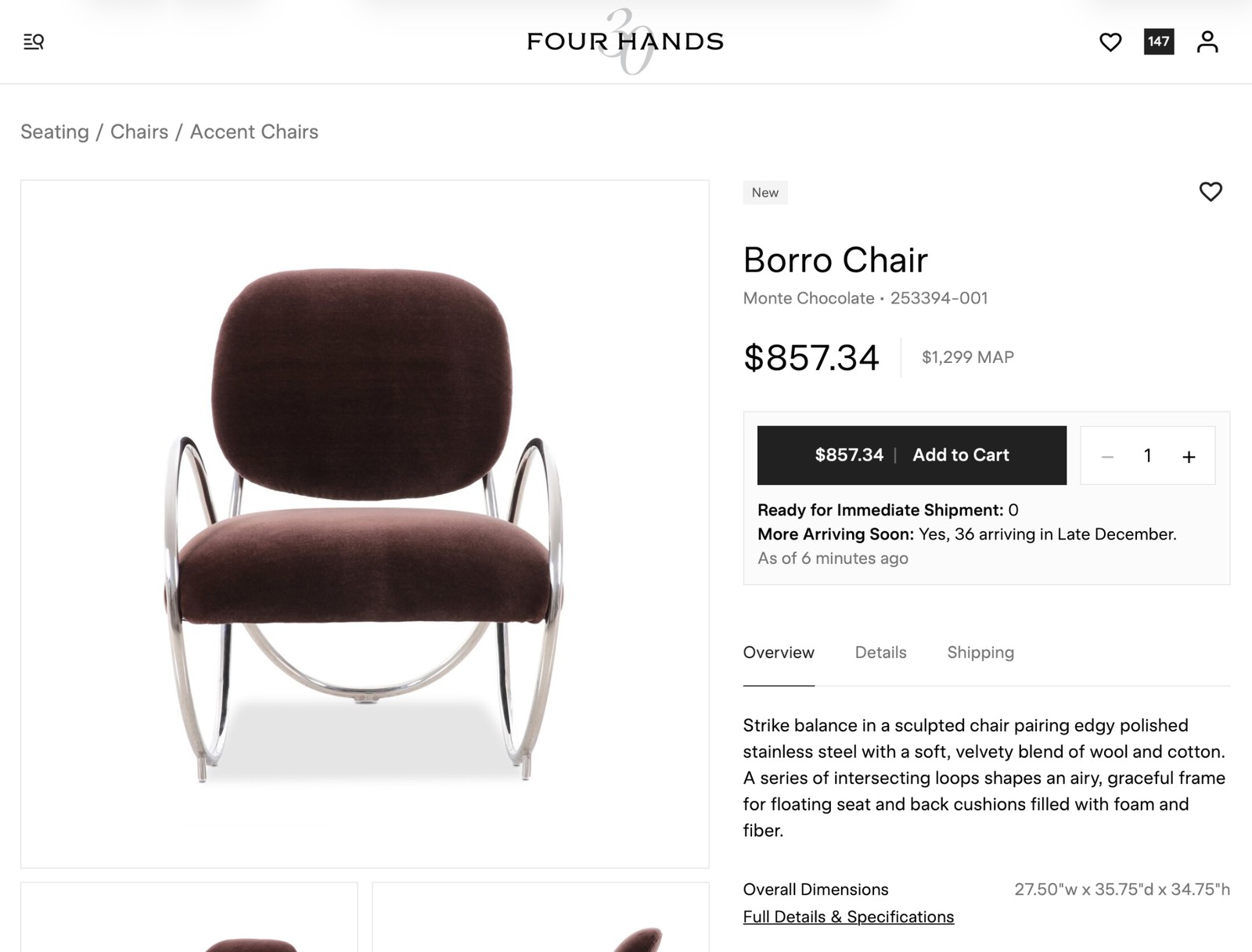 Borro Chair product details and dimensions
